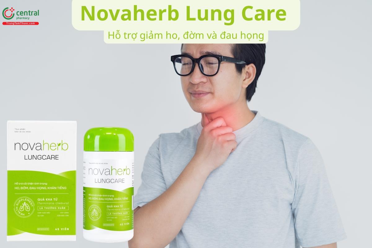 Novaherb Lung Care hỗ trợ giảm ho, đờm, đau họng và bảo vệ hệ hô hấp