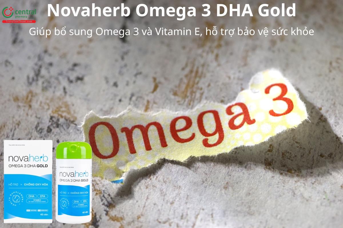 Novaherb Omega 3 DHA Gold hỗ trợ bổ sung Omega 3 và Vitamin E