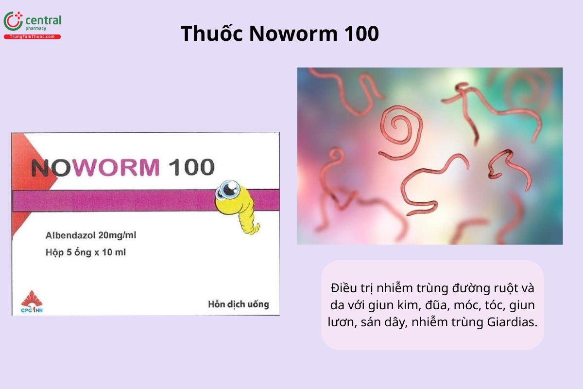 Chỉ định của thuốc Noworm 100