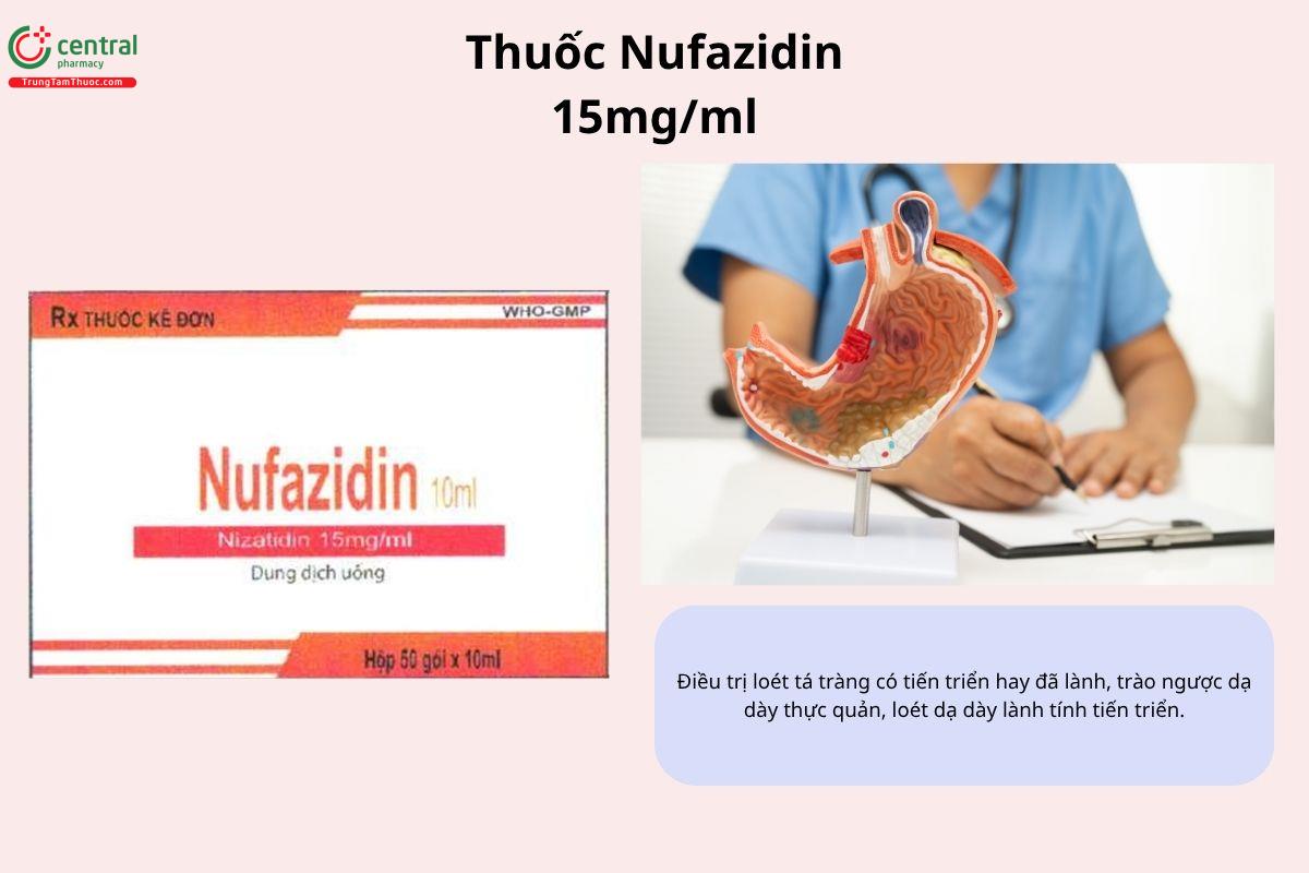 Chỉ định của thuốc Nufazidin 15mg/ml