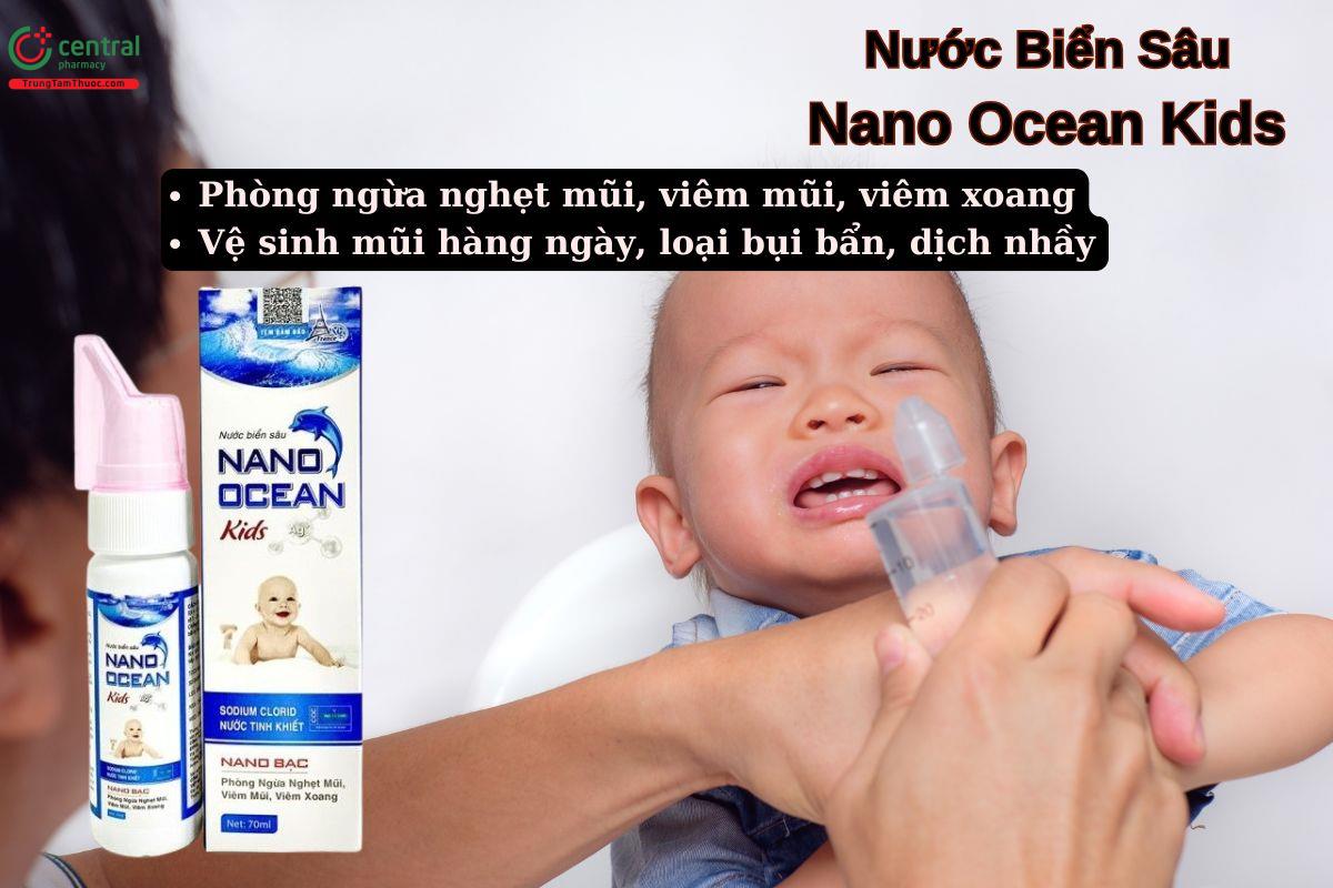 Nước Biển Sâu Nano Ocean Kids dùng để vệ sinh mũi hàng ngày cho bé