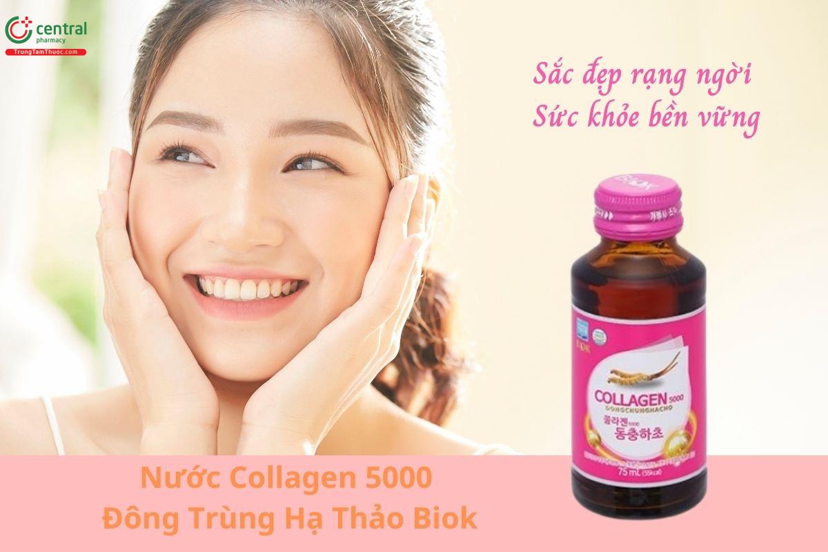 Nước Collagen 5000 Đông Trùng Hạ Thảo Biok - Da đẹp rạng ngời, nâng cao sức khoẻ