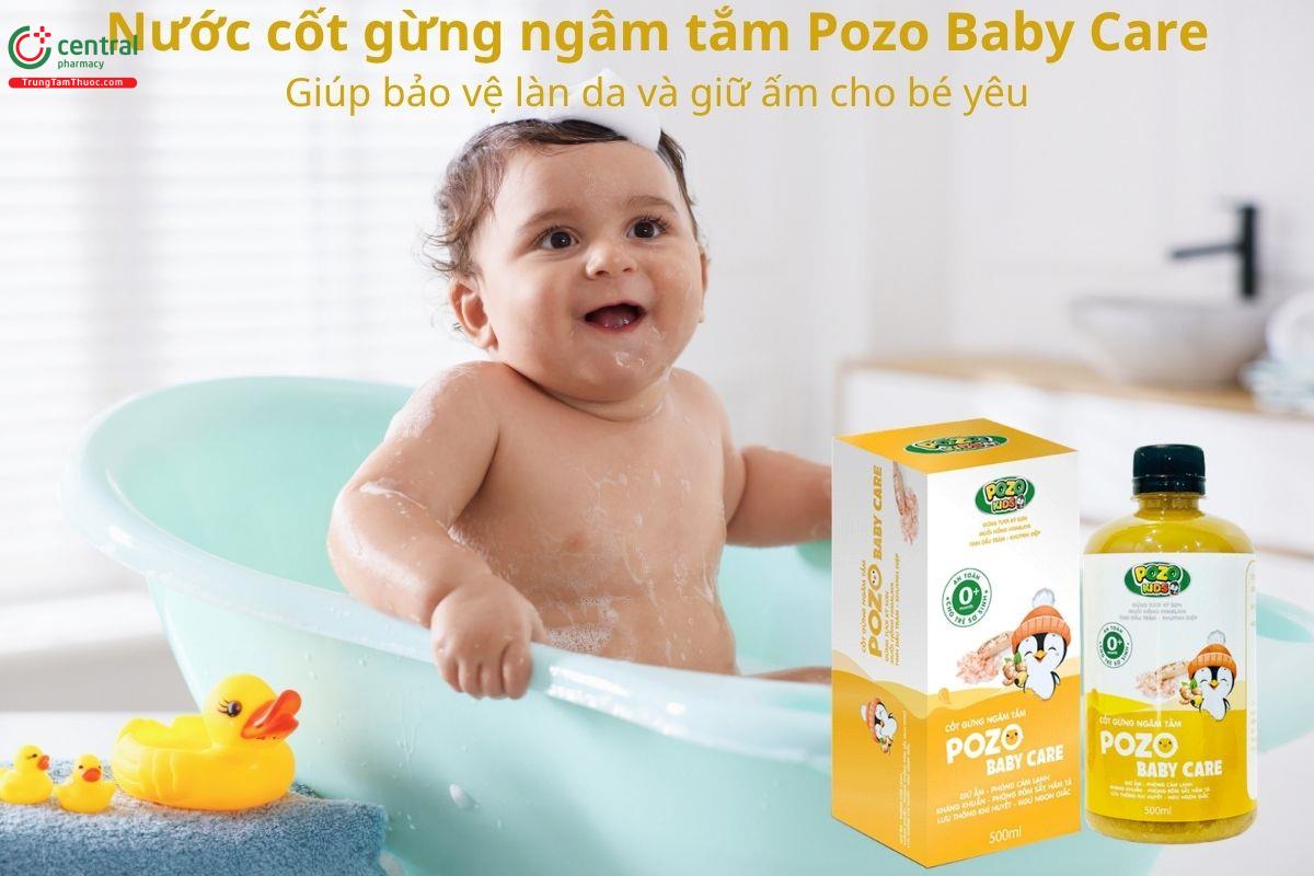 Nước cốt gừng ngâm tắm Pozo Baby Care giúp giữ ẩm,  hỗ trợ bảo vệ làn da cho bé
