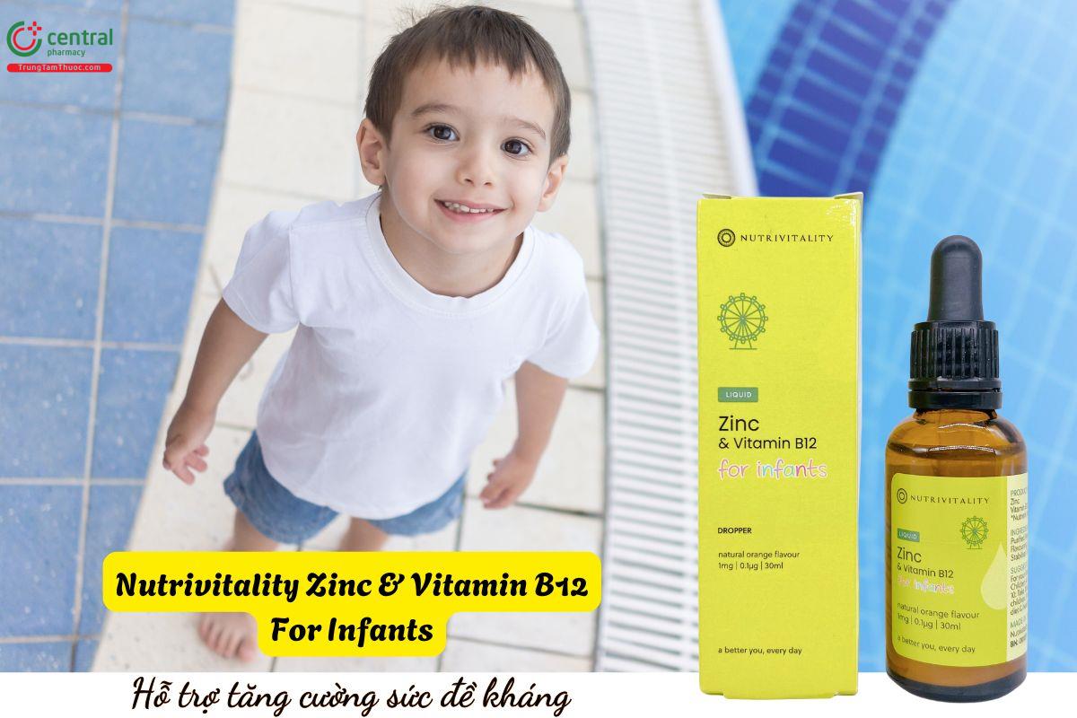 Kẽm nhỏ giọt Nutrivitality Zinc & Vitamin B12 For Infants giúp tăng cường sức đề kháng