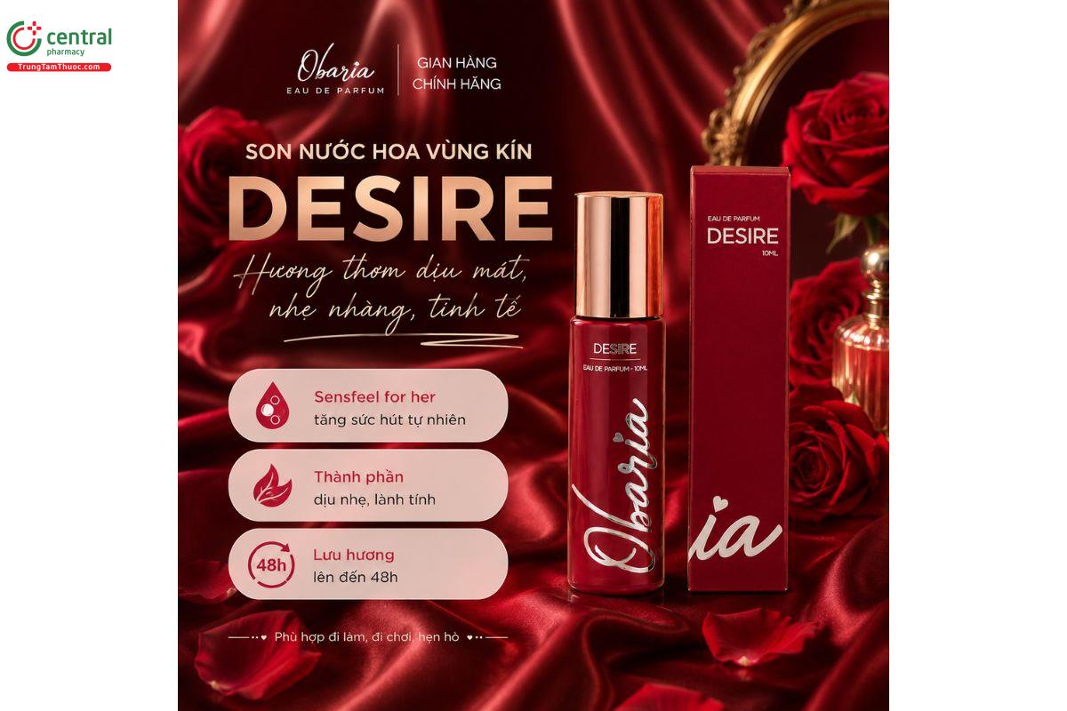 OBARIA Desire – khử mùi với Sensfeel™ for Her và hoa nhài dịu nhẹ