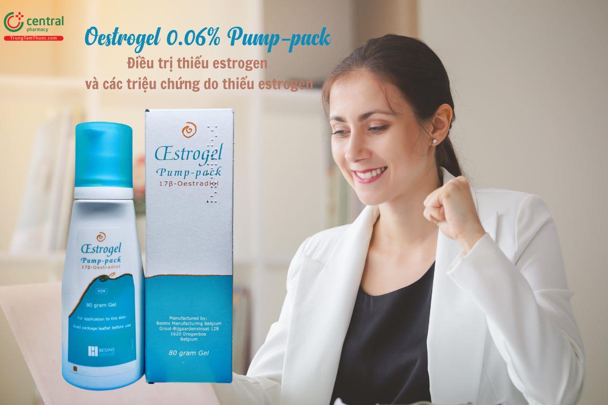 Thuốc Oestrogel 0.06% Pump-pack điều trị thiếu hụt estrogen