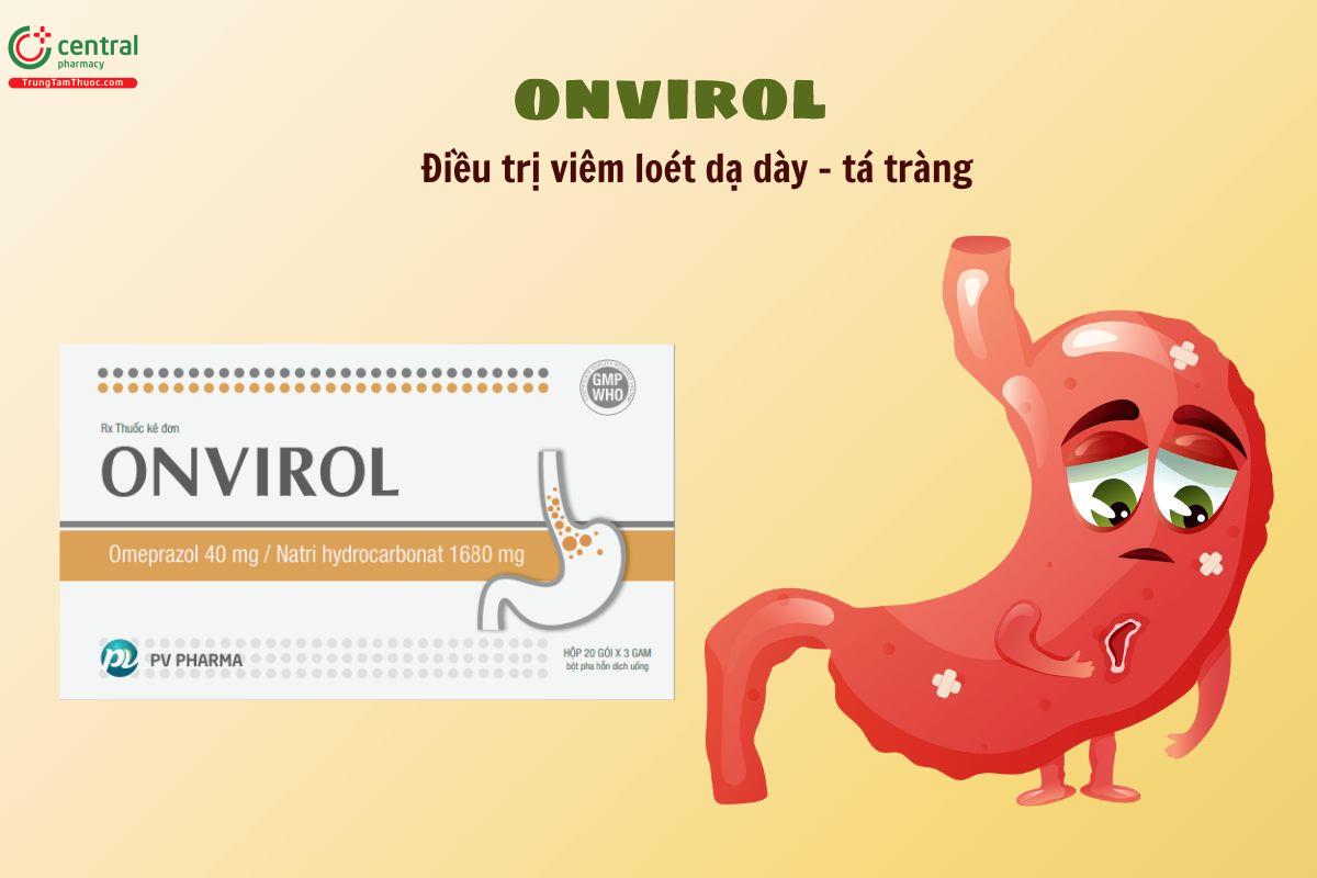 Thuốc Onvirol điều trị viêm loét dạ dày - tá tràng, trào ngược dạ dày
