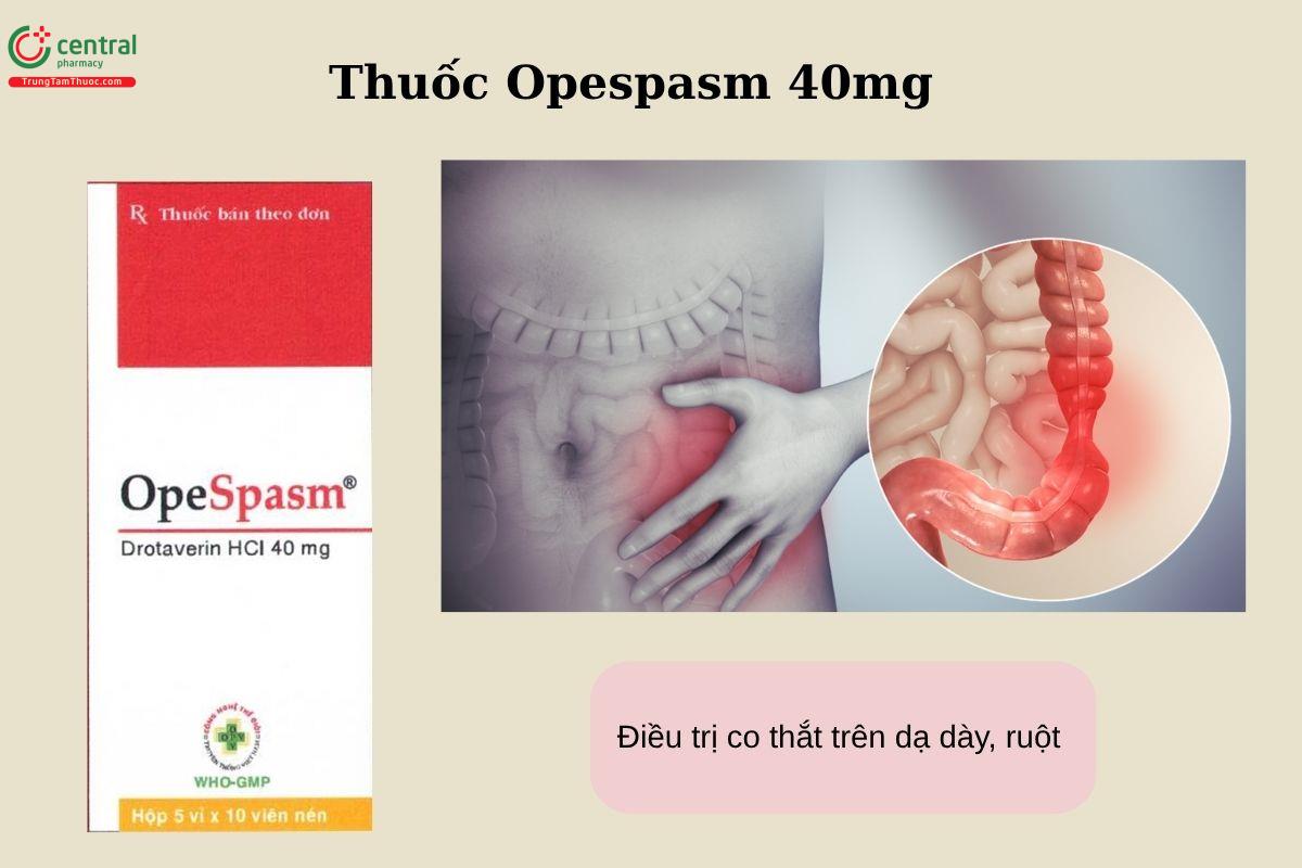 Chỉ định của thuốc Opespasm 40mg