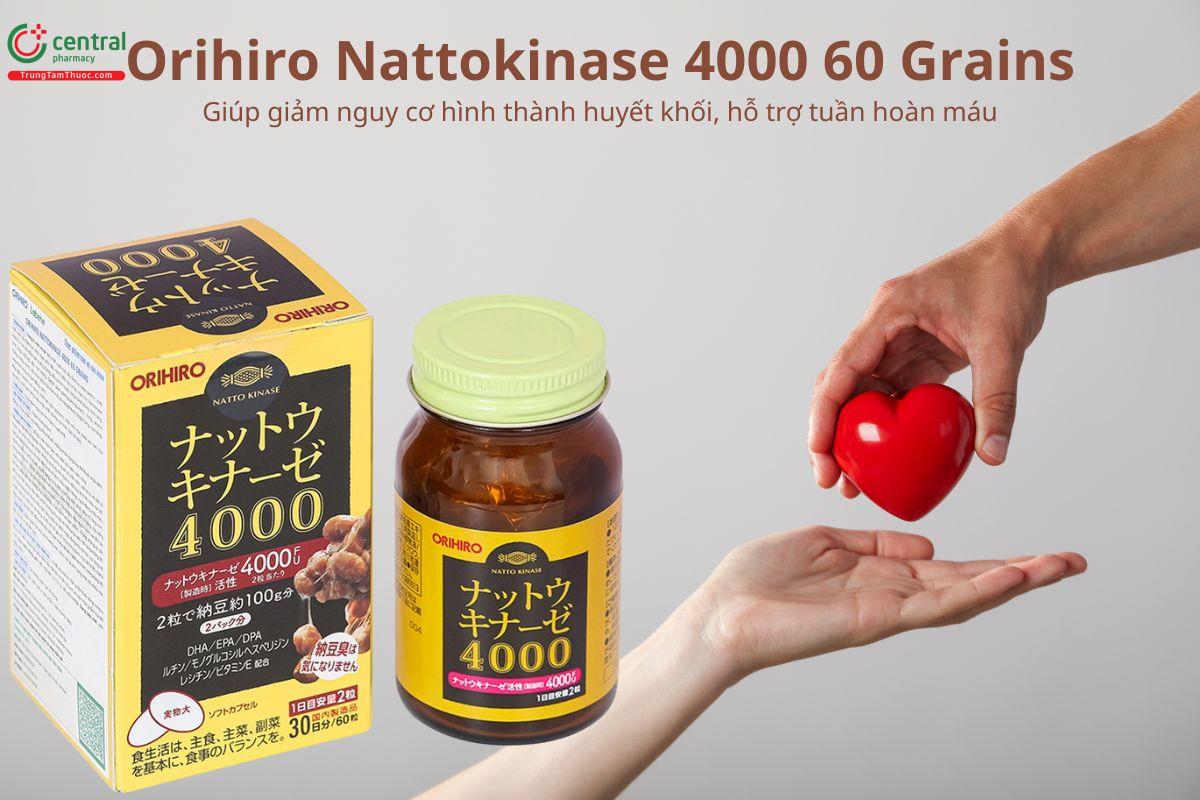 Orihiro Nattokinase 4000 60 Grains hỗ trợ bảo vệ sức khỏe tim mạch