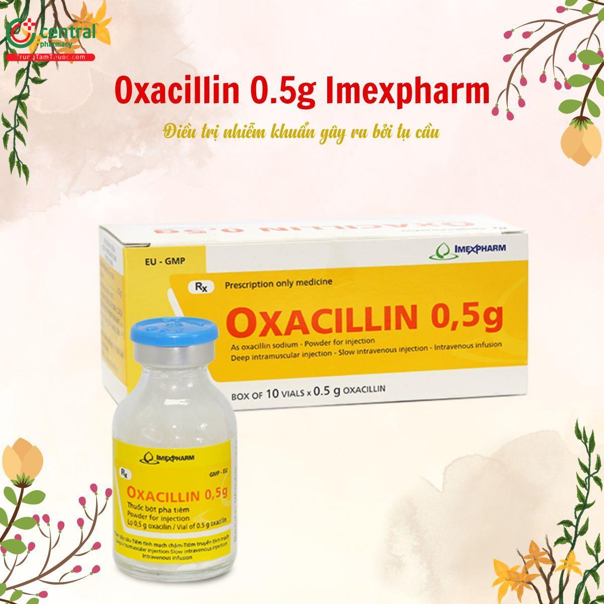 Thuốc Oxacillin 0.5g Imexpharm trị nhiễm khuẩn gây ra bởi tụ cầu