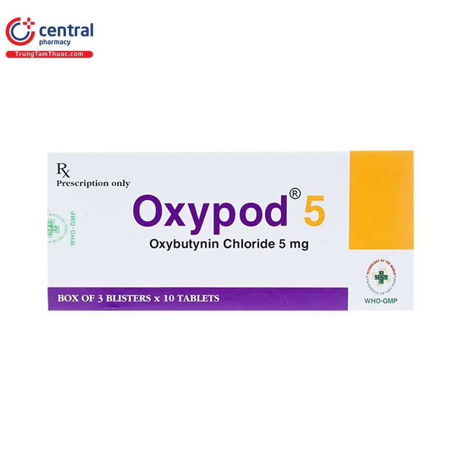 Thuốc Oxypod 5mg chứa hoạt chất Oxybutynin
