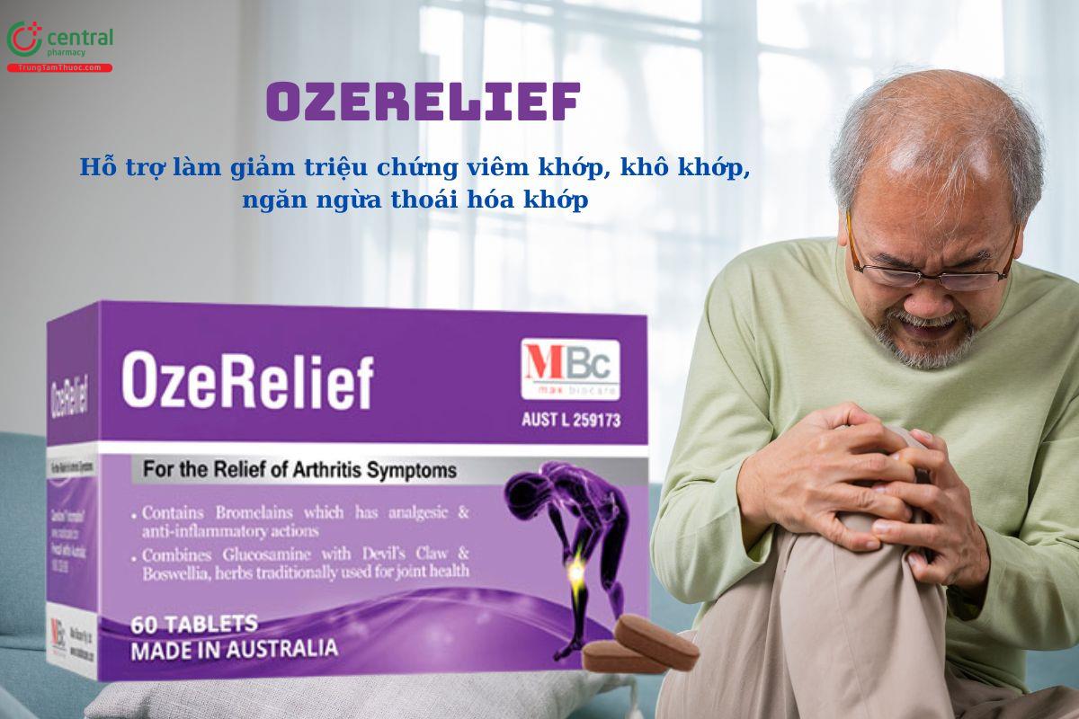 OzeRelief làm giảm triệu chứng của viêm khớp, thoái hóa khớp