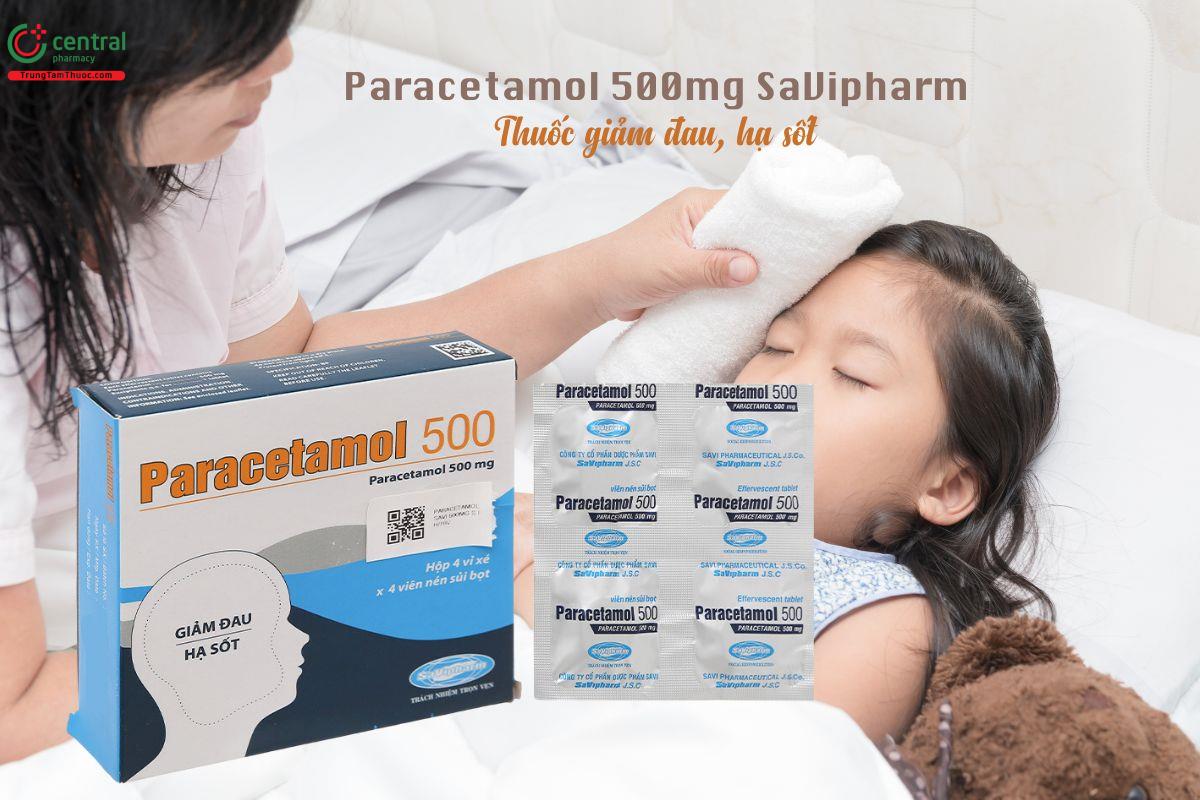 Thuốc Paracetamol 500mg SaviPharm (viên sủi) - Giảm đau, hạ sốt