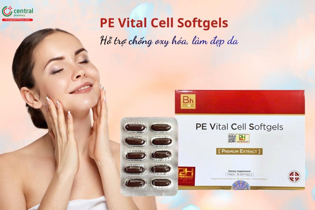 PE Vital Cell Softgels - Làm đẹp da, chống lão hóa, tăng miễn dịch