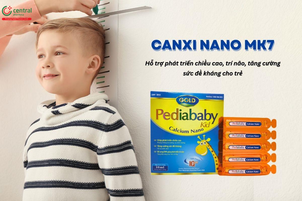 Pediababy Kid Calcium Nano Gold hỗ trợ tăng chiều cao, ngừa loãng xương