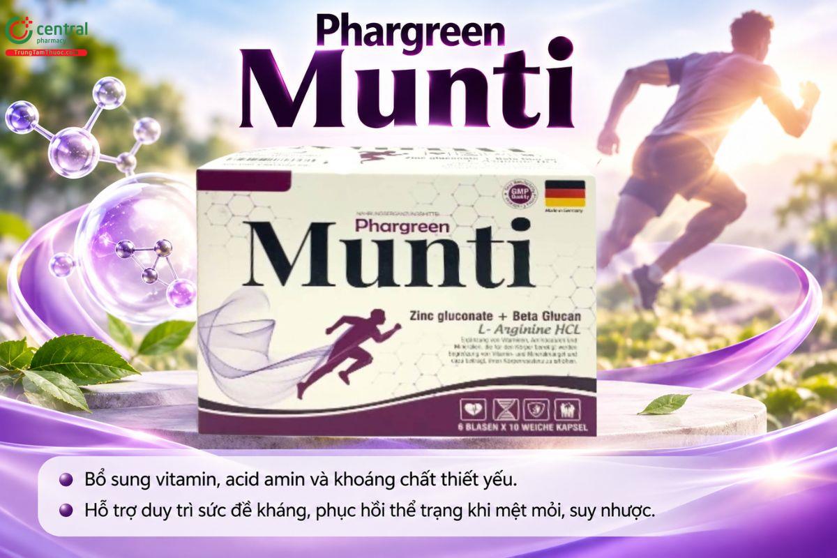 Phargreen Munti bổ sung vitamin, acid amin và khoáng chất cho cơ thể 
