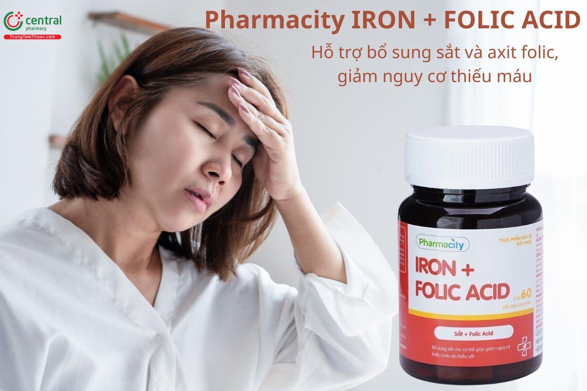Pharmacity IRON + FOLIC ACID hỗ trợ bổ sung sắt và axit folic