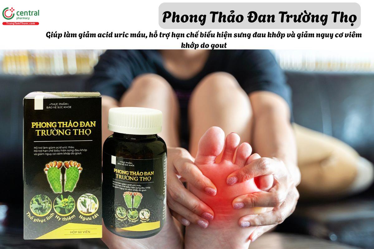 Viên uống Phong Thảo Đan Trường Thọ giúp giảm chỉ số acid uric