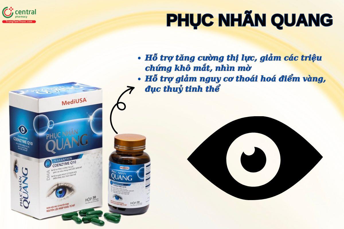 Viên uống bổ mắt Phục Nhãn Quang có công dụng sáng mắt, hỗ trợ điều trị khô mắt, mỏi mắt