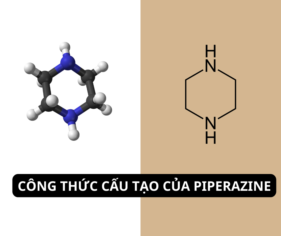 Công thức cấu tạo của Piperazine