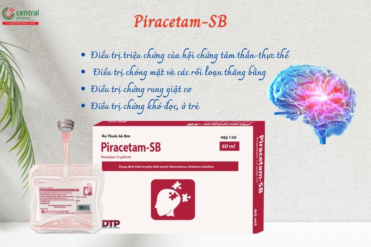 Thuốc Piracetam-SB điều trị chóng mặt, dung giật cơ, chứng khó đọc