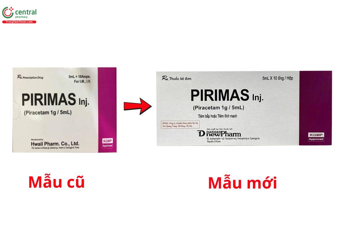 Thay đổi mẫu mã thuốc Pirimas 1g/5ml