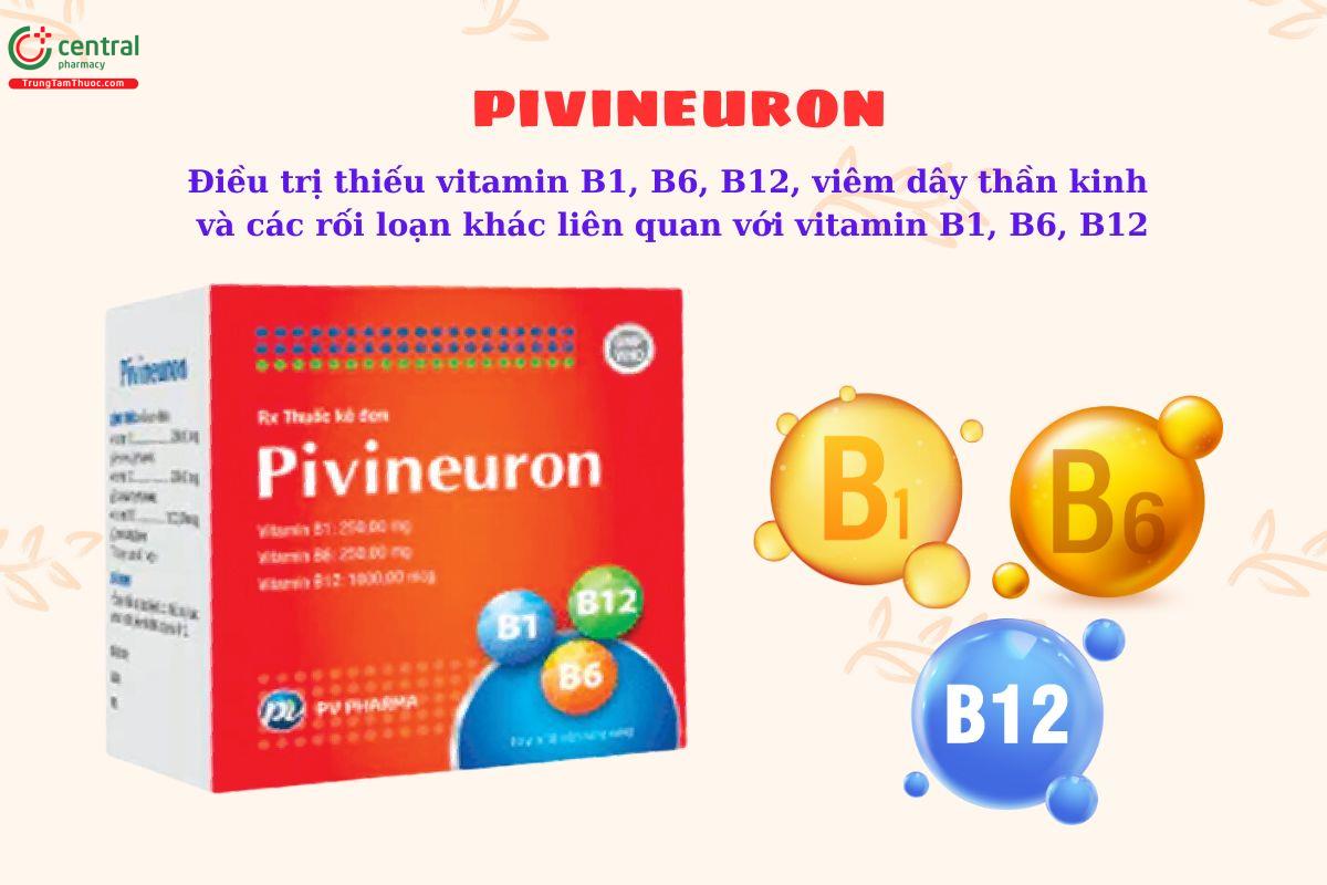 Thuốc Pivineuron điều trị viêm dây thần kinh, thiếu vitamin B1, B6, B12