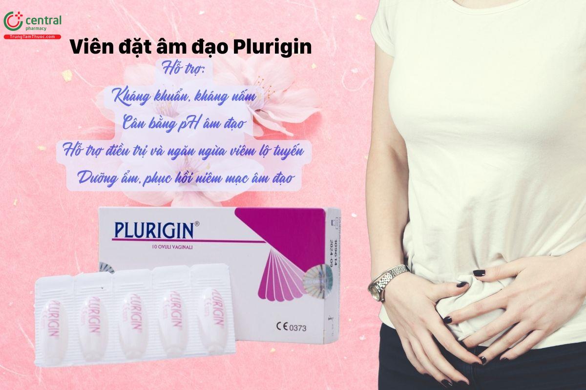 Viên đặt âm đạo Plurigin hỗ trợ cân bằng pH âm đạo, kháng khuẩn, kháng nấm