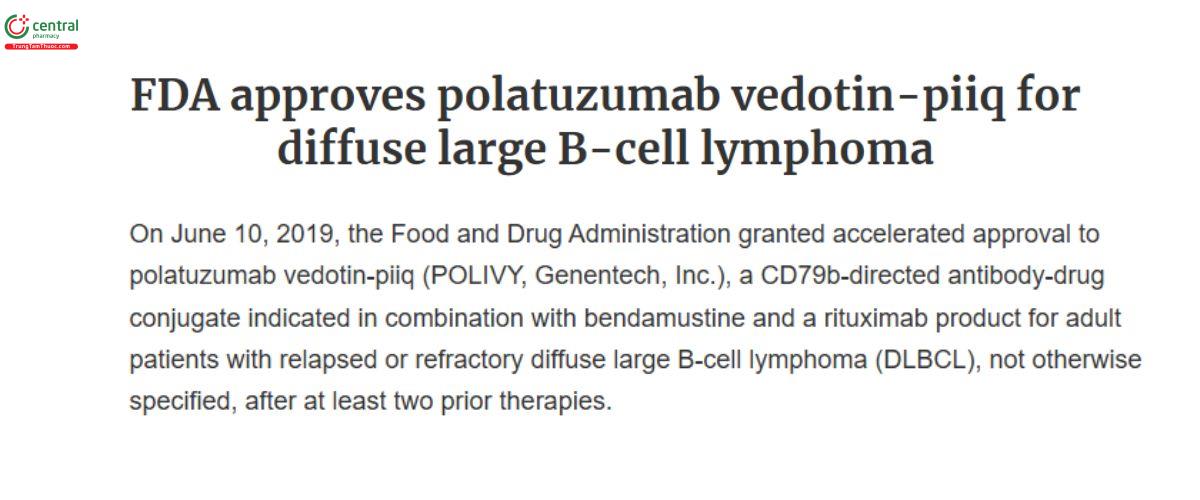 Chỉ định thuốc Polatuzumab