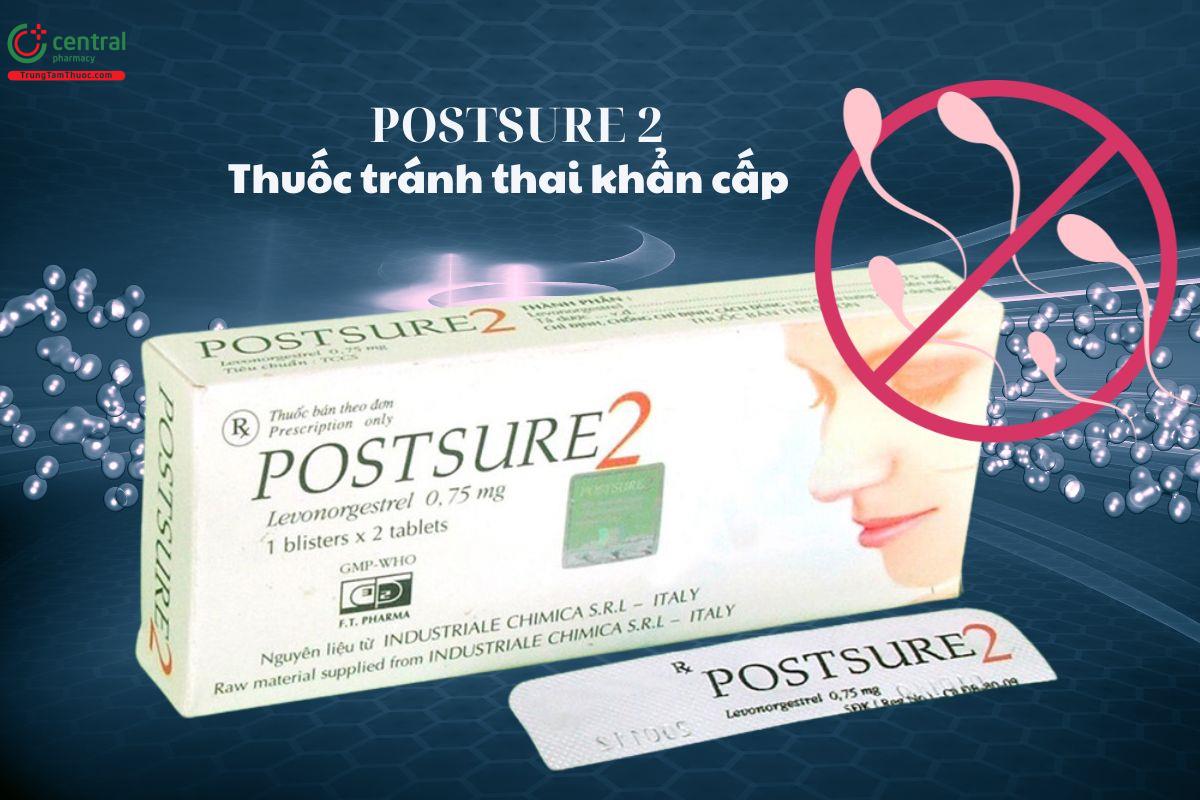 Thuốc Postsure 2 tránh thai khẩn cấp trong 72 giờ