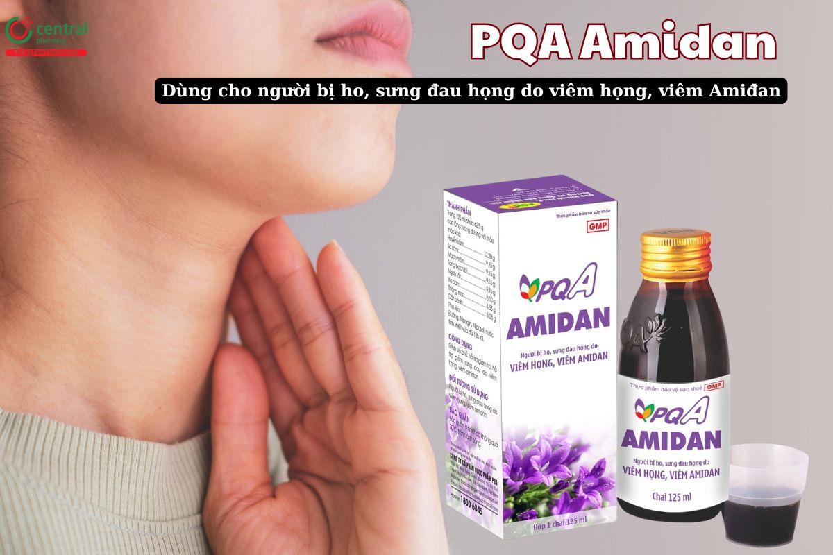 PQA Amidan giúp giảm đau họng, giảm ho do viêm họng, viêm amidan