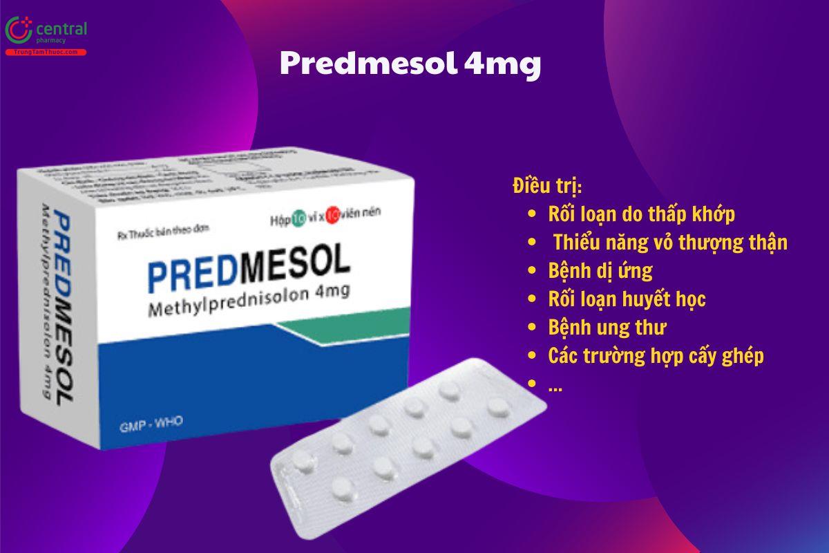 Thuốc Predmesol 4mg - Chống viêm, dị ứng, ức chế miễn dịch