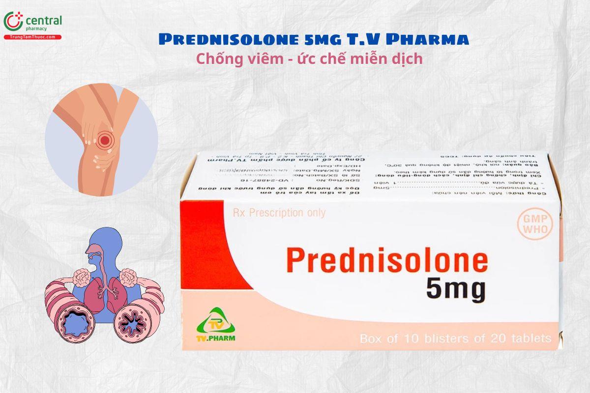 Thuốc Prednisolone 5mg T.V Pharma viên nén - Ức chế miễn dịch, chống viêm