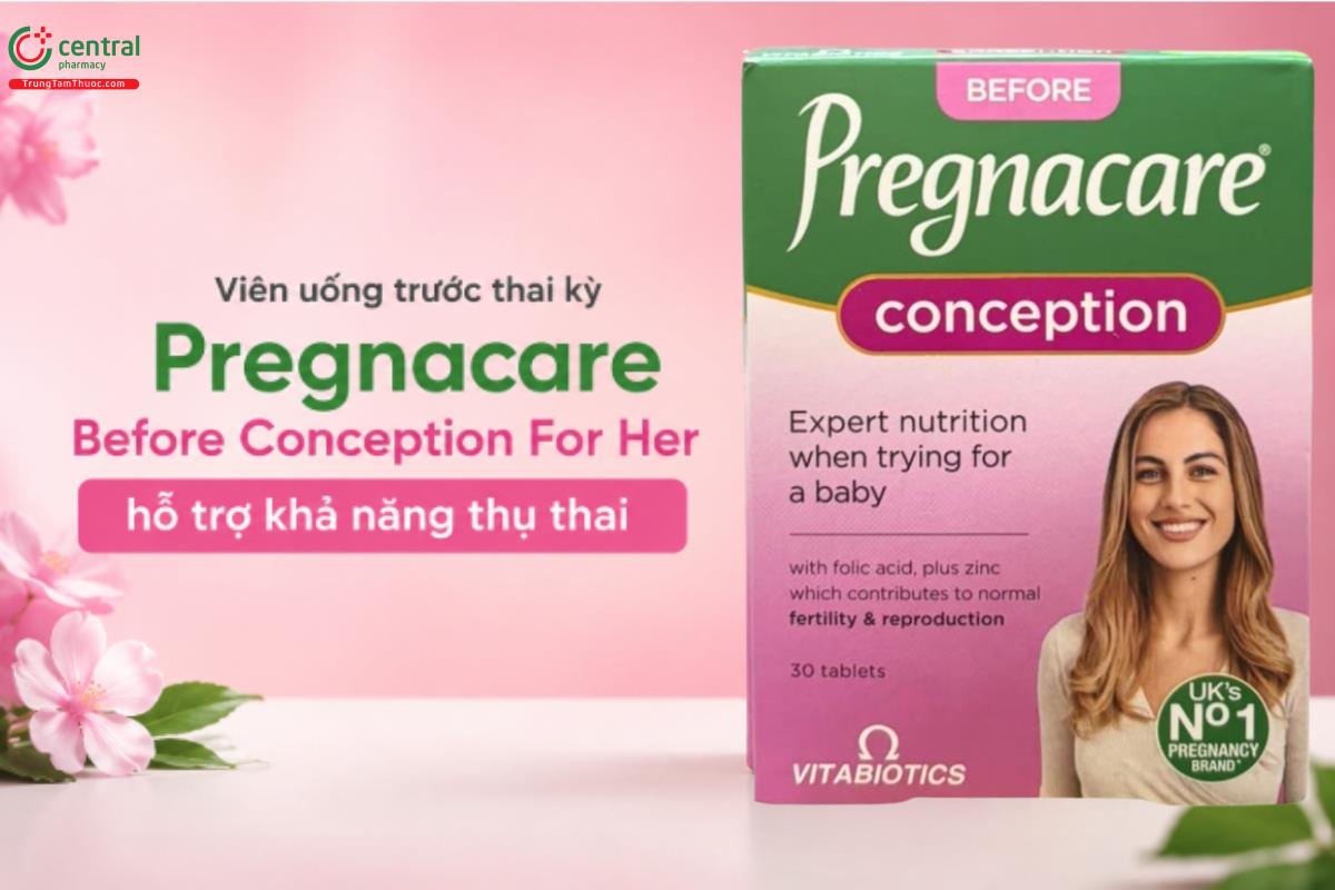 Viên uống trước thai kỳ Pregnacare Before Conception For Her hỗ trợ khả năng thụ thai