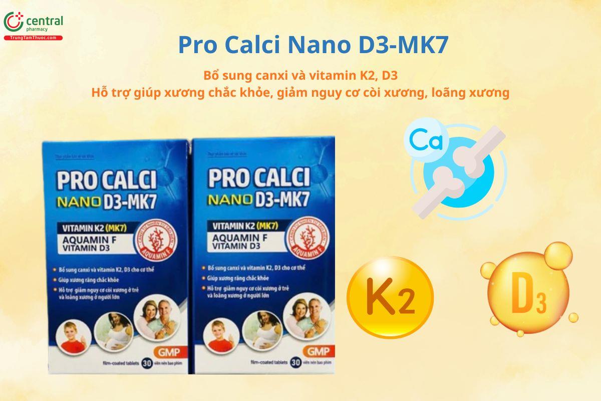 Pro Calci Nano D3-MK7 bổ sung canxi, vitamin D3, K2 giúp xương chắc khỏe