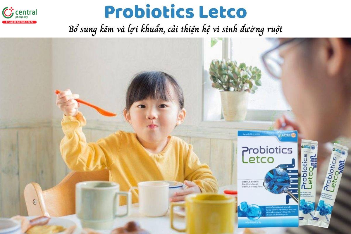 Probiotics Letco - Bỗ sung kẽm, lợi khuẩn, giảm rối loạn tiêu hoá