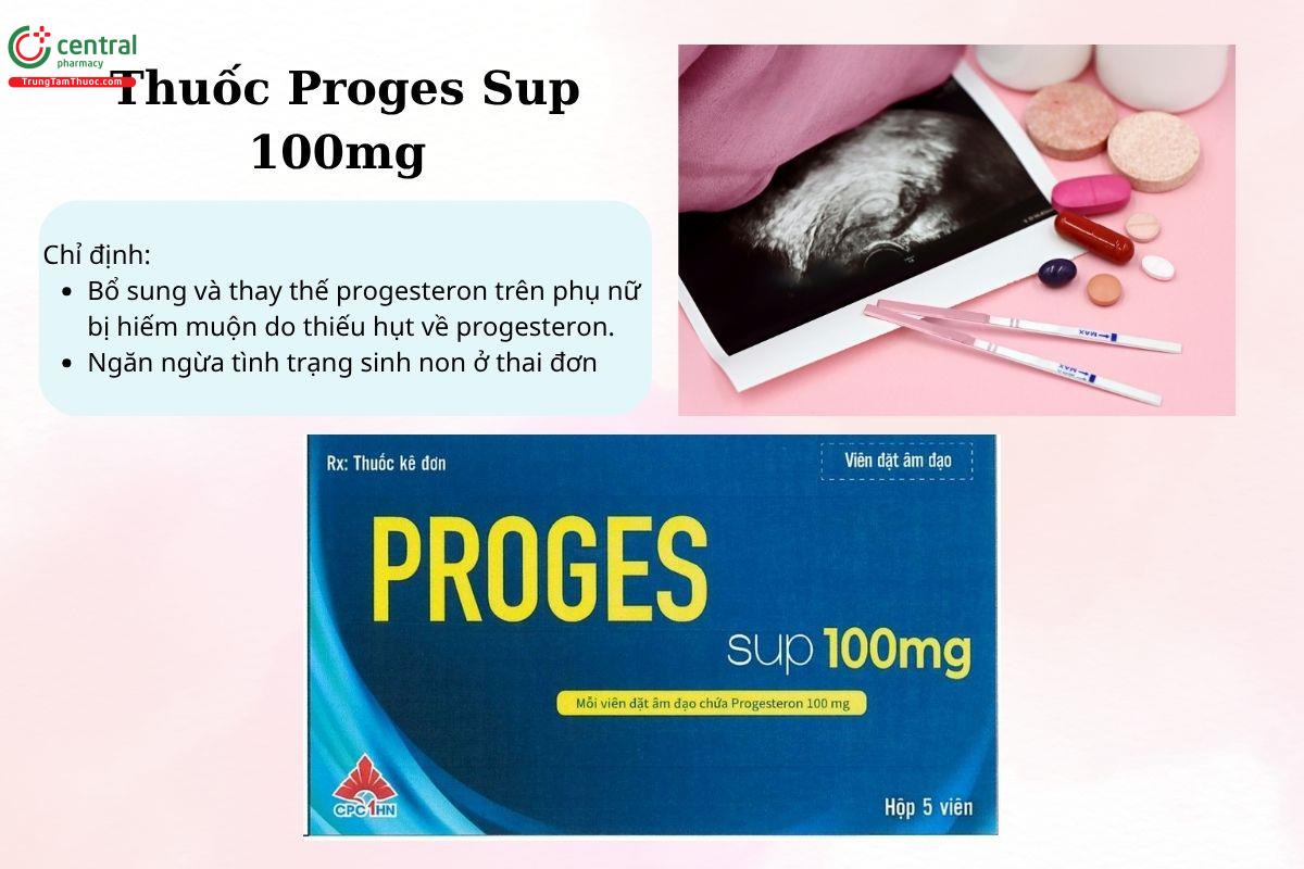Chỉ định của thuốc Proges Sup 100mg
