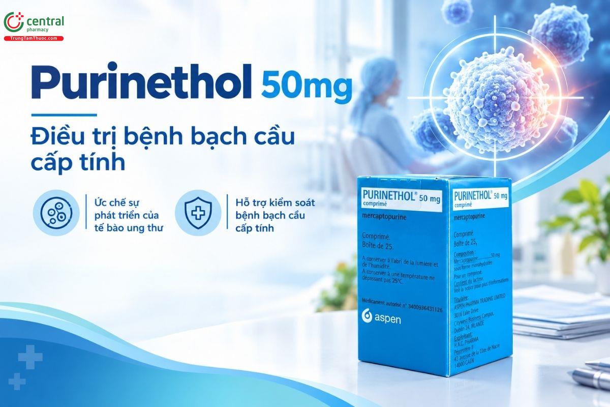 Purinethol 50mg điều trị bệnh bạch cầu cấp tính