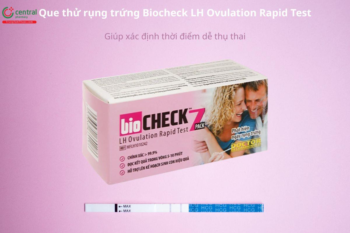 Biocheck LH Ovulation Rapid Test giúp xác định thời điểm dễ thụ thai