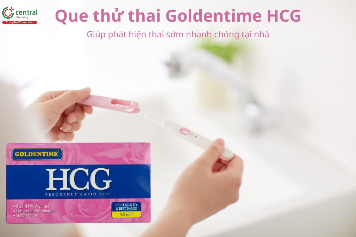 Que thử thai Goldentime HCG giúp phát hiện thai sớm nhanh chóng tại nhà