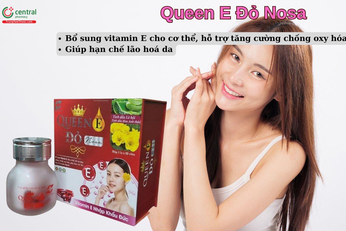 Viên uống Queen E Đỏ Nosa giúp hạn chế quá trình lão hoá da