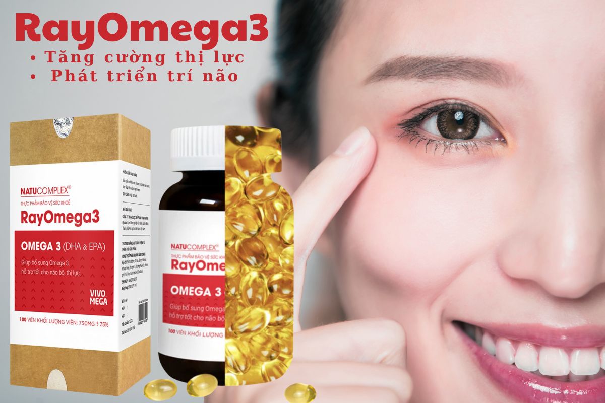 Viên uống RayOmega3 bổ sung DHA, EPA giúp tăng cường thị lực, bổ não