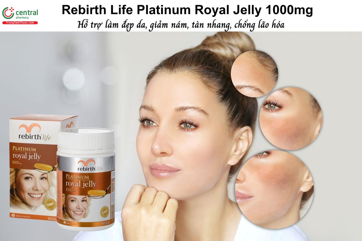 Rebirth Life Platinum Royal Jelly 1000mg - Hỗ trợ làm đẹp da, tăng cường sức khỏe