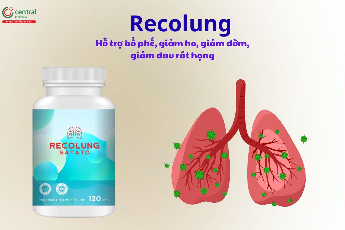 Recolung - Bổ phế, giảm ho, giảm đờm, giảm đau rát họng
