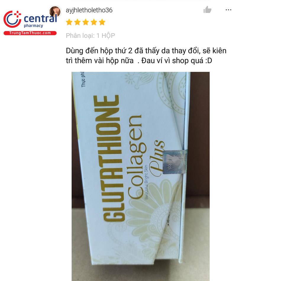 Review của khách hàng về sản phẩm Glutathione Collagen Beautiful Bright Skin Plus -2