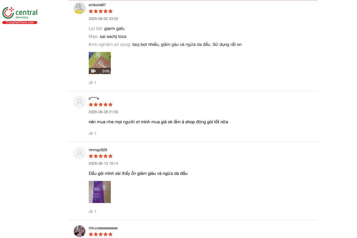 Đánh giá từ những người đã sử dụng Dầu Gội Chống Gàu Hairnew Pro