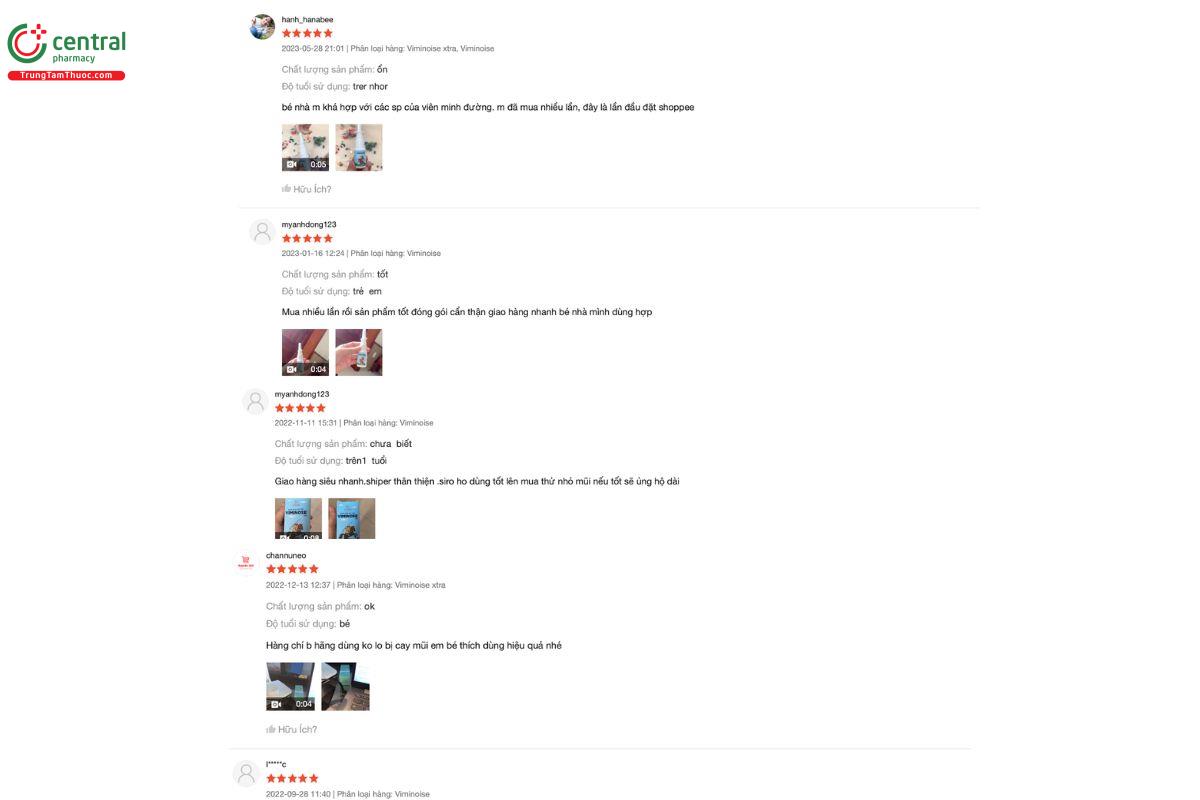 Đánh giá Dung dịch xịt mũi Viminose từ những người đã sử dụng