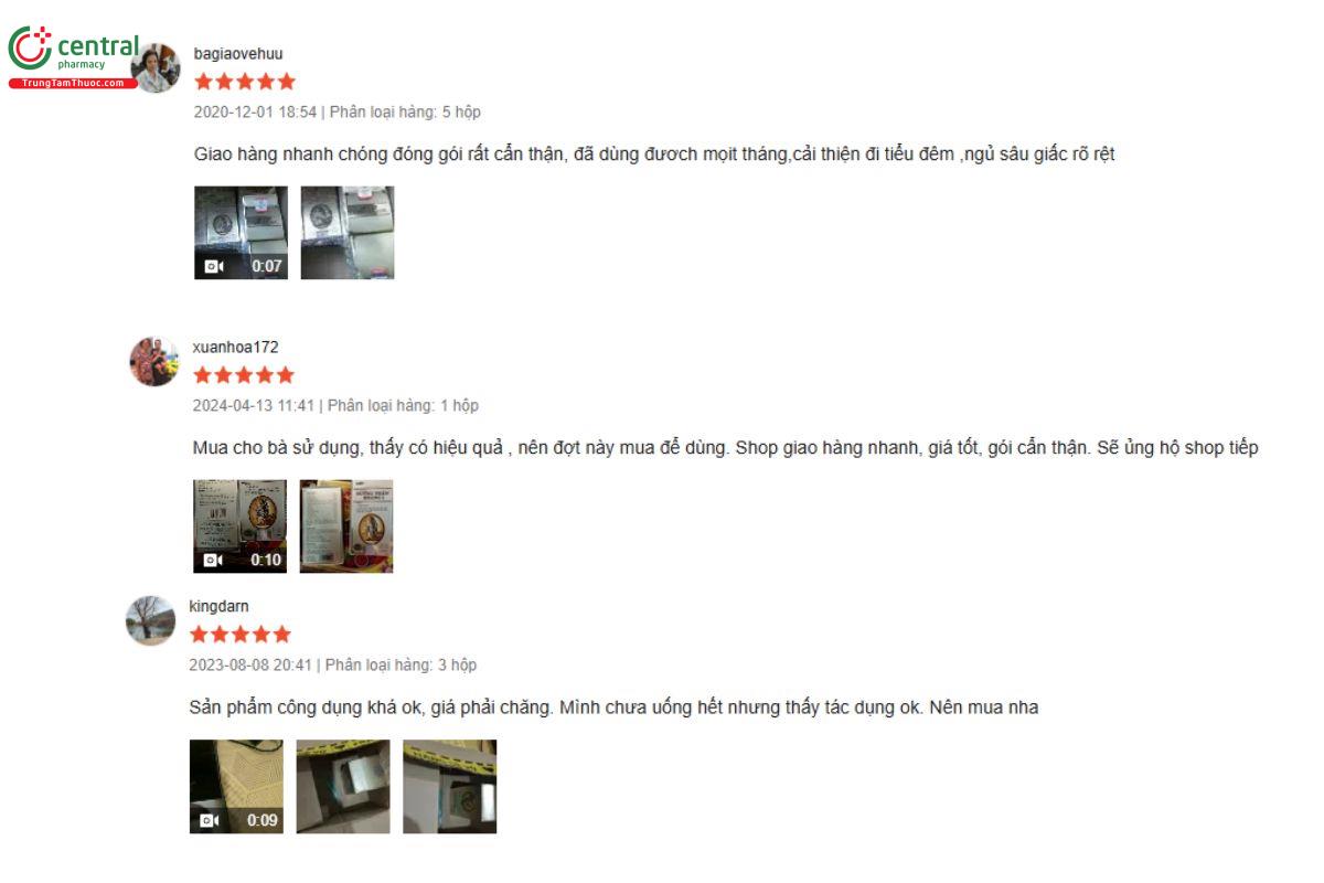 Đánh giá từ khách hàng về sản phẩm Dưỡng Thận Khang