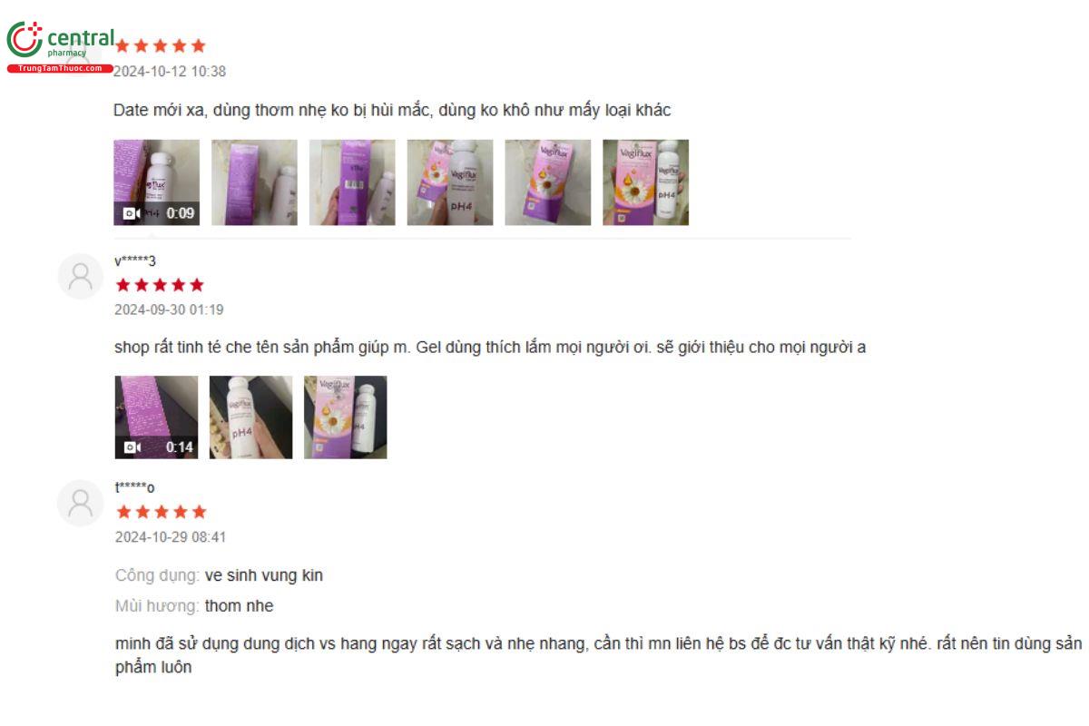 Review Gel vệ sinh phụ nữ Vagirux Gel pH4 từ người sử dụng