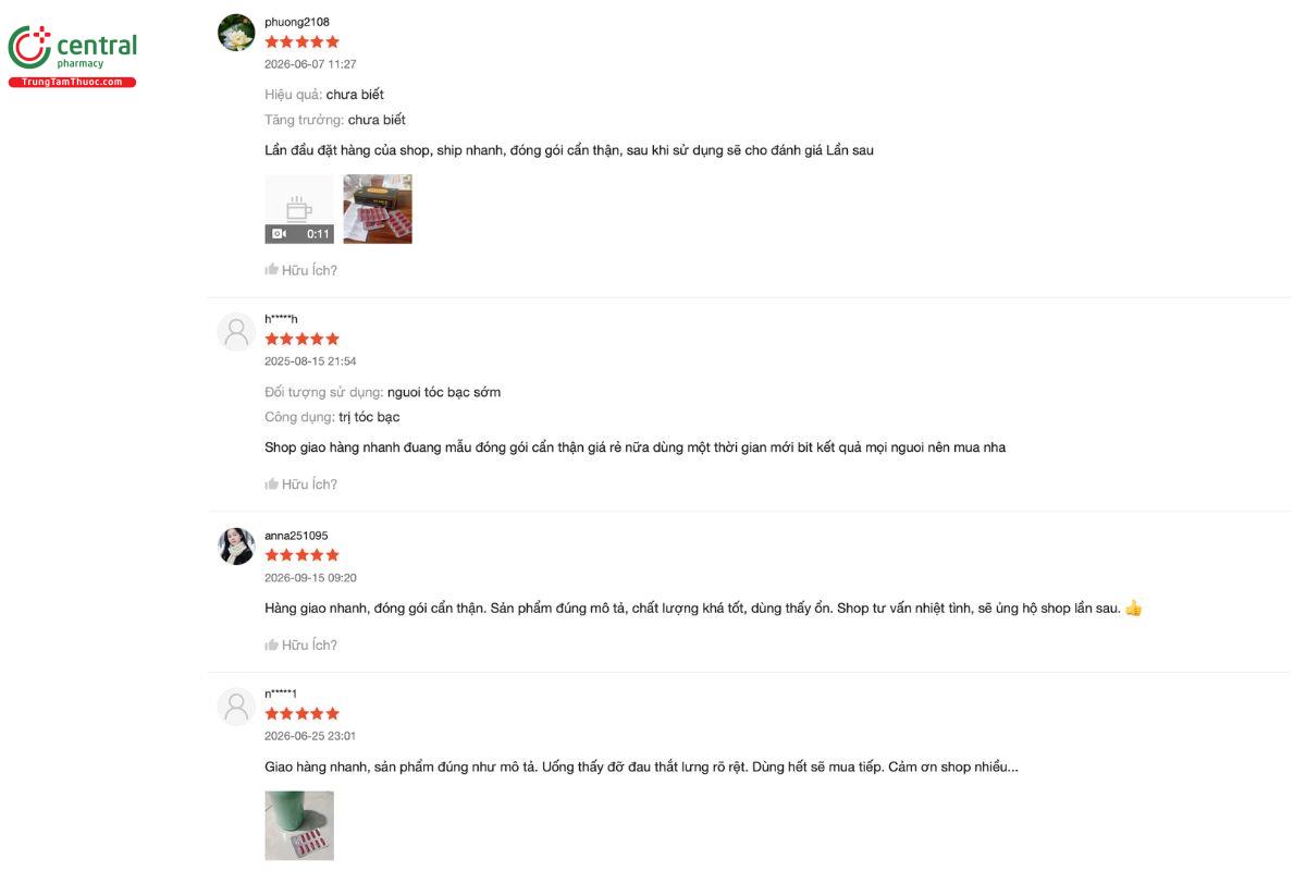 Review sản phẩm Hà Thủ Ô Năng Động
